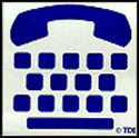 TTY Sign, Blue with White